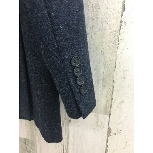 Brooks Brothers Tweed Shetland Cheviot UK Milano Navy Wool 2 Btn Blazer 46R - Picture 9 of 16
